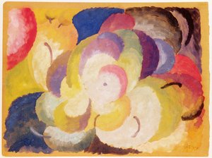 Natura morta con mele, 1915 (guazzo su carta montata su tavola)